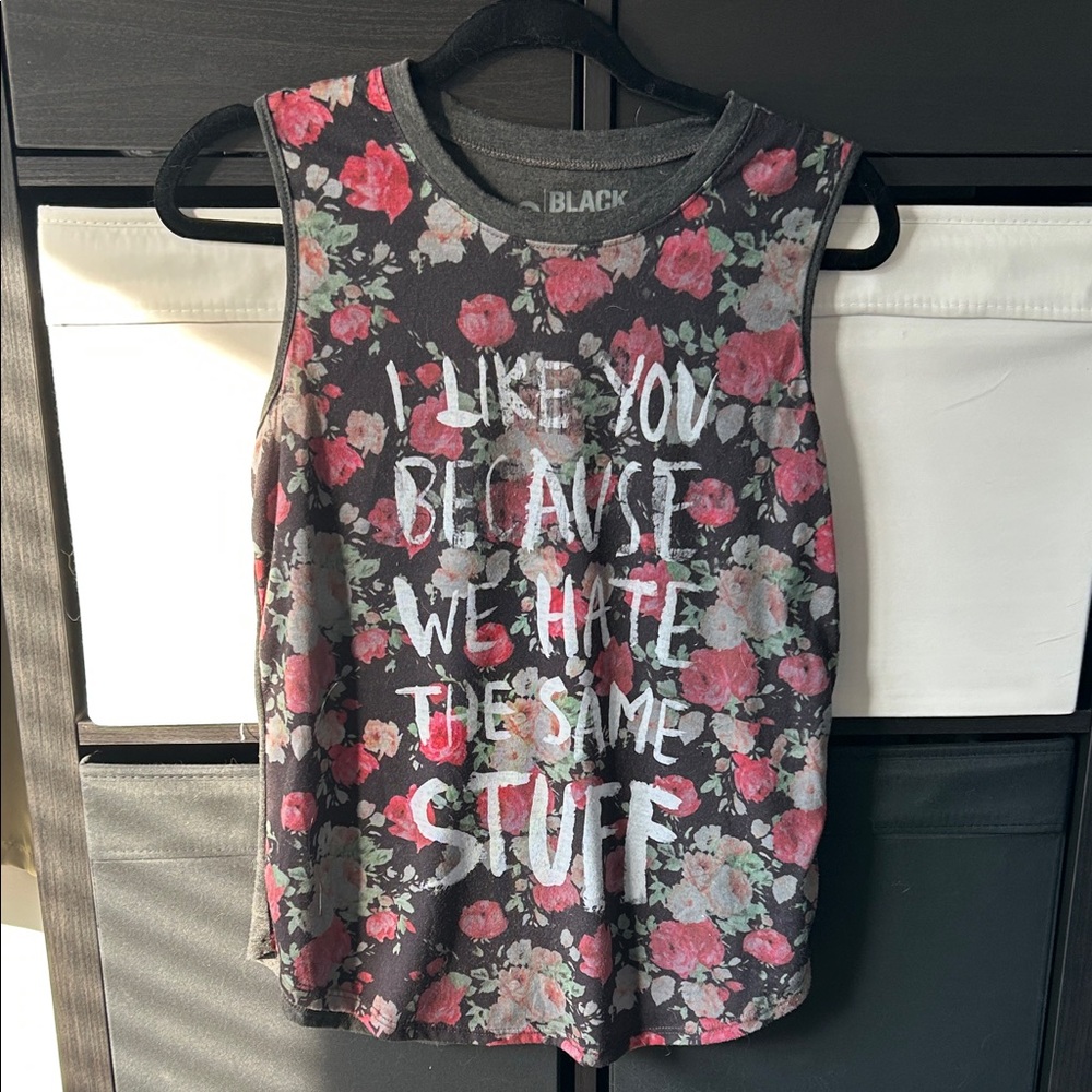 Black Matter Charcoal Floral Tank